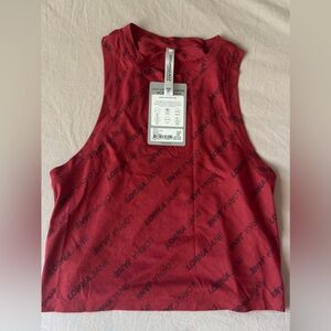 Lorna Jane Red /Blue Logo Muscle Tank Tops